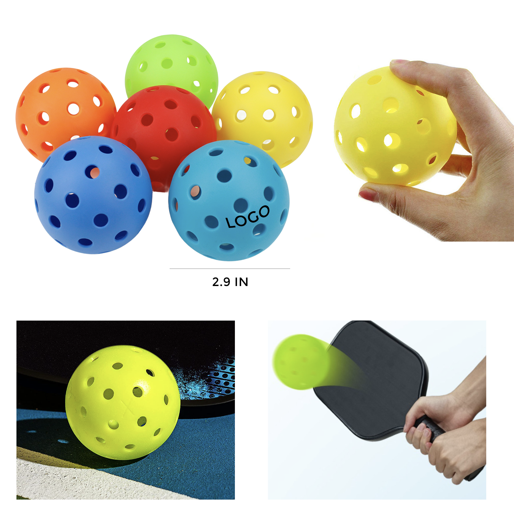 MOQ 10 PCS Versatile 40 Hole Pickleball 4