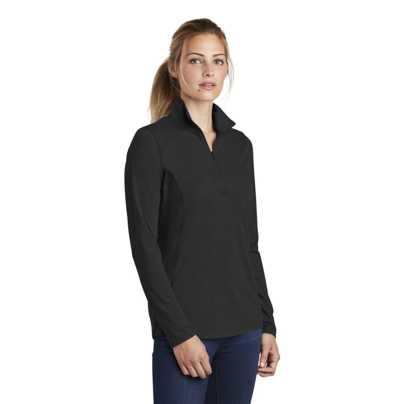 Sport-Tek Women's PosiCharge Tri-Blend Wicking 1/4-Zip Pullover. 3