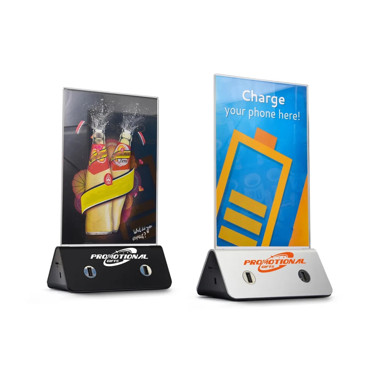 Custom USB Table Charger Tent Protable Menu Holder 1