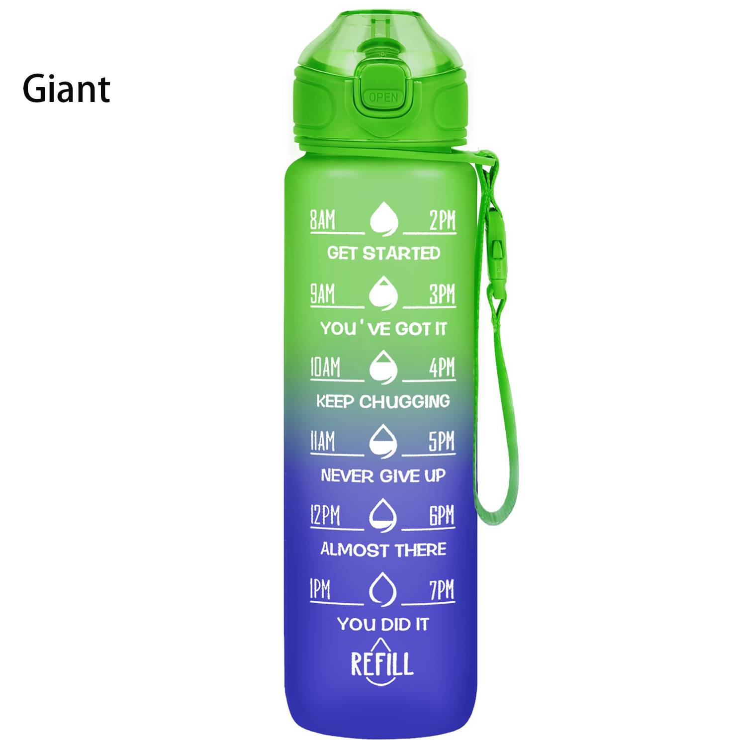 32oz BPA Free Wide Mouth Sports Water Bottle w/ Time Markers 2