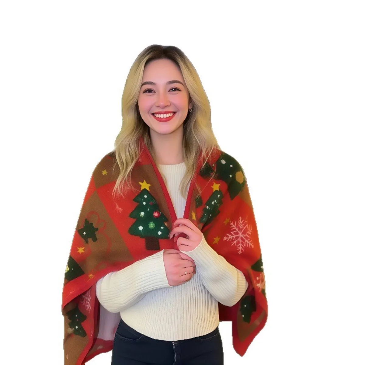 Sherpa-Lined Wearable Throw With Snaps, Holiday Print, custom hoodie or sweatshirt with logo imprint 6