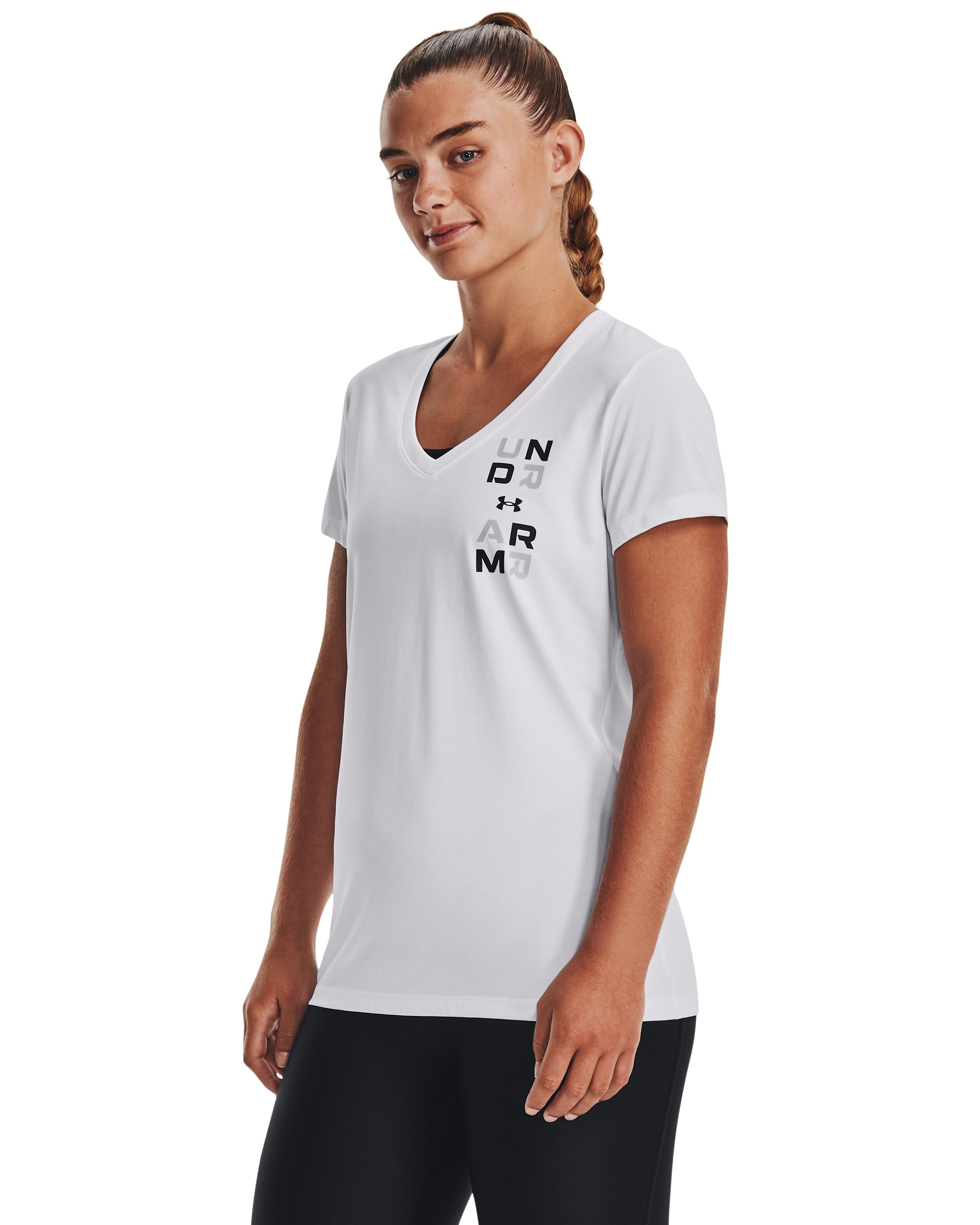 Women's UA Tech Graphic V-Neck Short Sleeve  3
