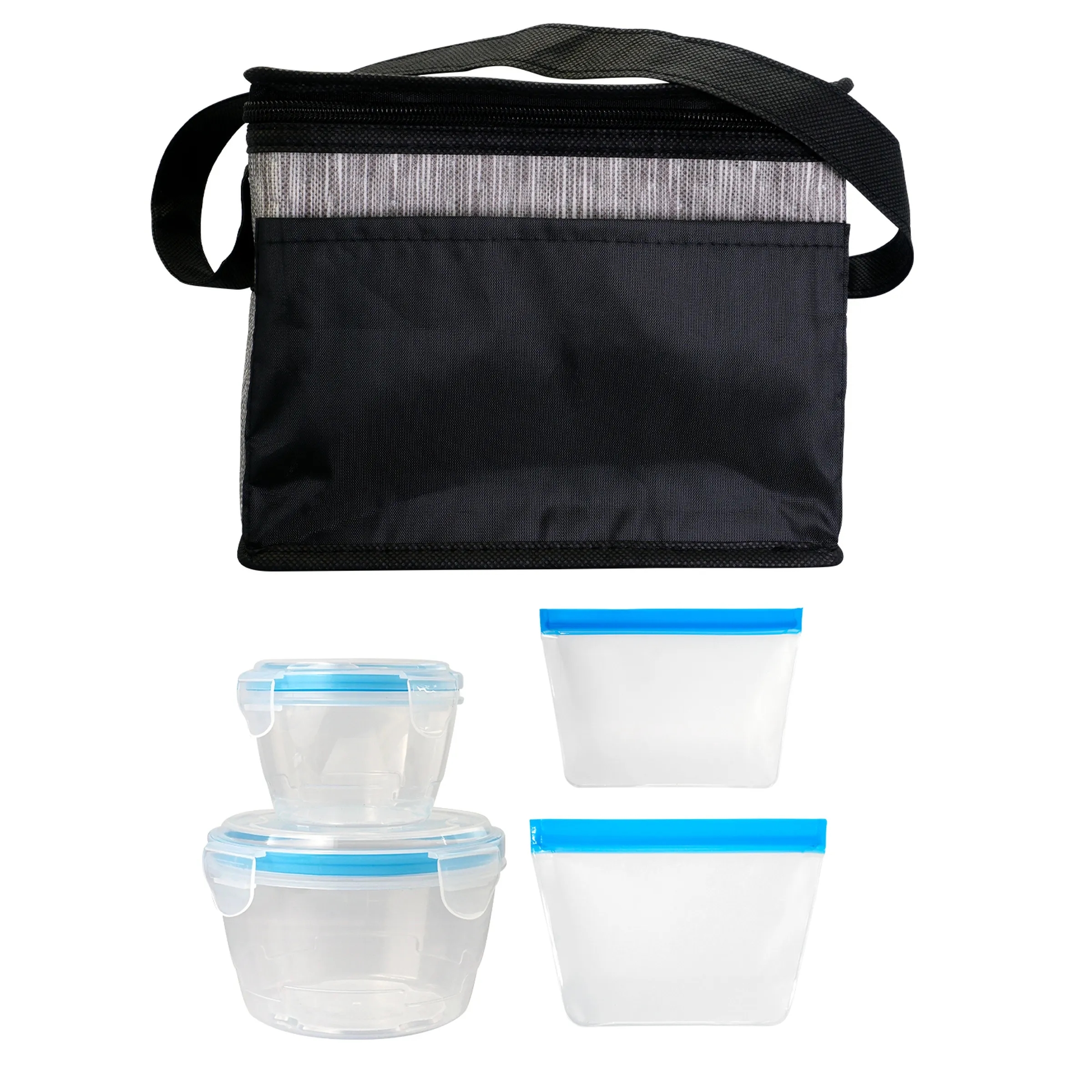 Black Graph Nested Bagged Lunch Set 8
