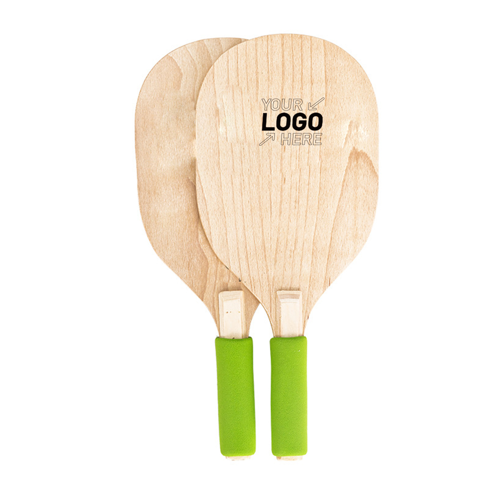 Set of 2 Wood Badminton Paddles Beach Tennis Racket 3