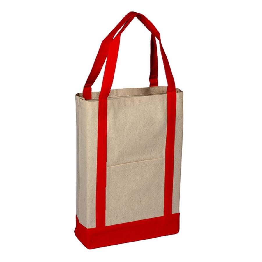 Heavy Duty 18 oz Cotton Canvas Tote Bag - 17"W x 13"H x 5"D 5