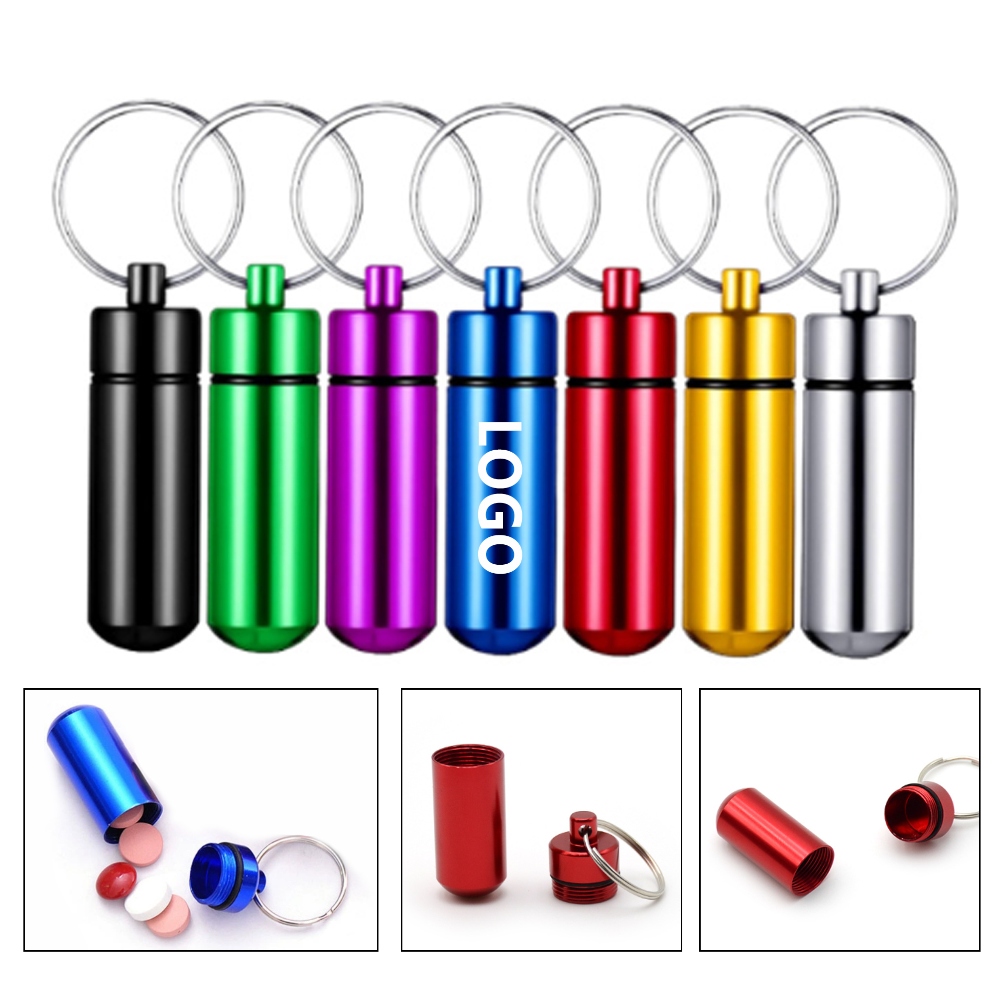 Portable Pill Box with Keychain 2