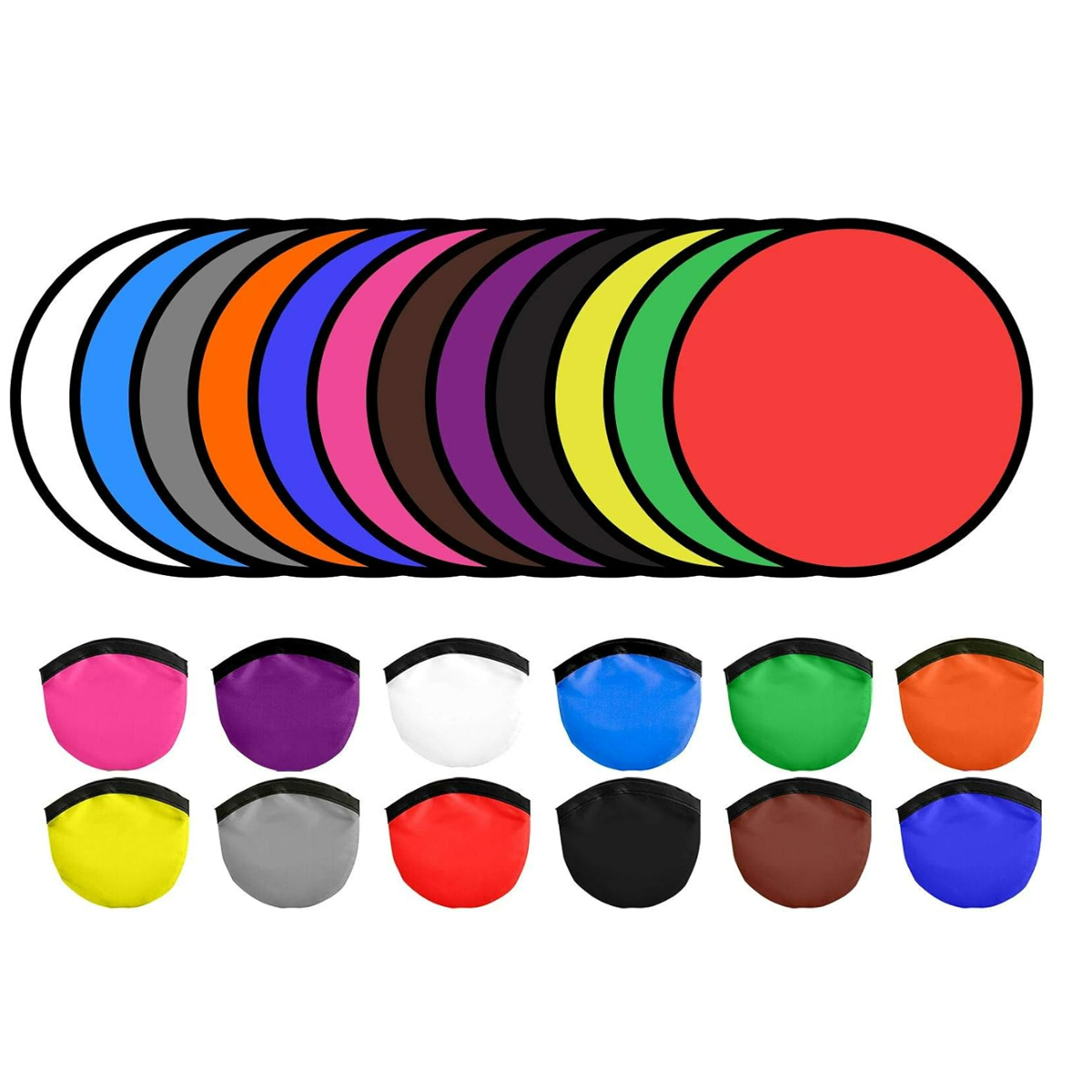 Customizable Foldable Flying Disc Hand Fan w/ Pouch 5