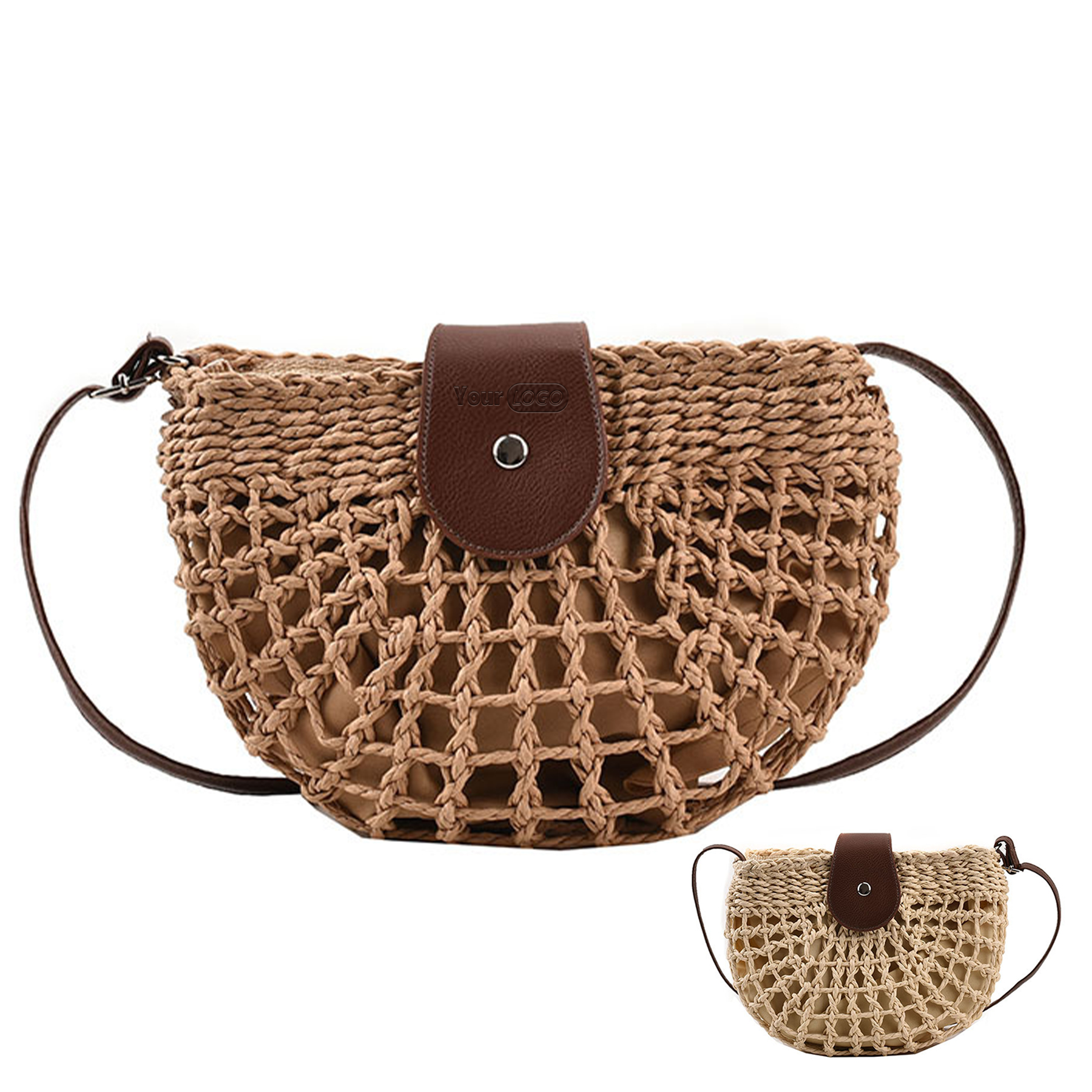 Jute Summer minimalist straw cross-body bag 7