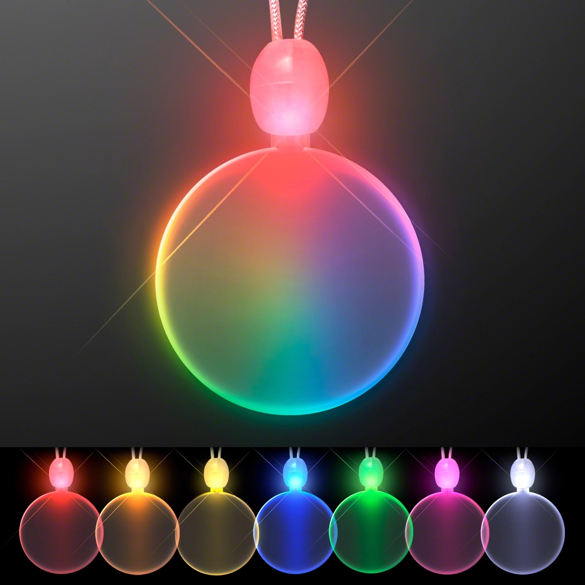Light-up Acrylic Circle LED Necklace 2