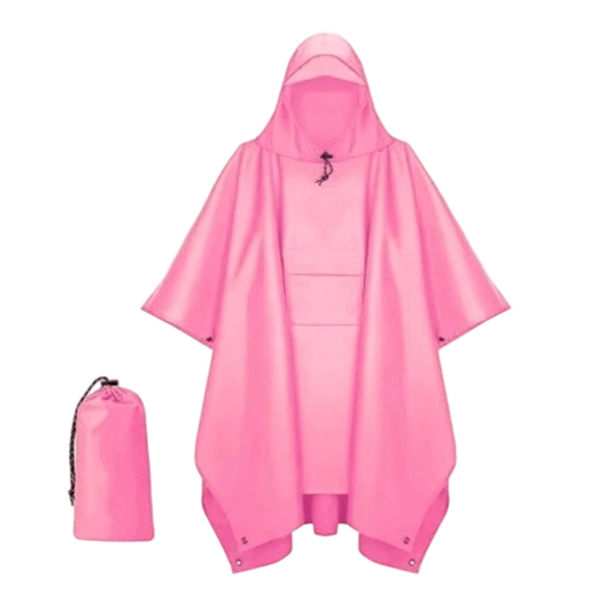 Polyester Hooded Rain Poncho With Waterproof Coating 8