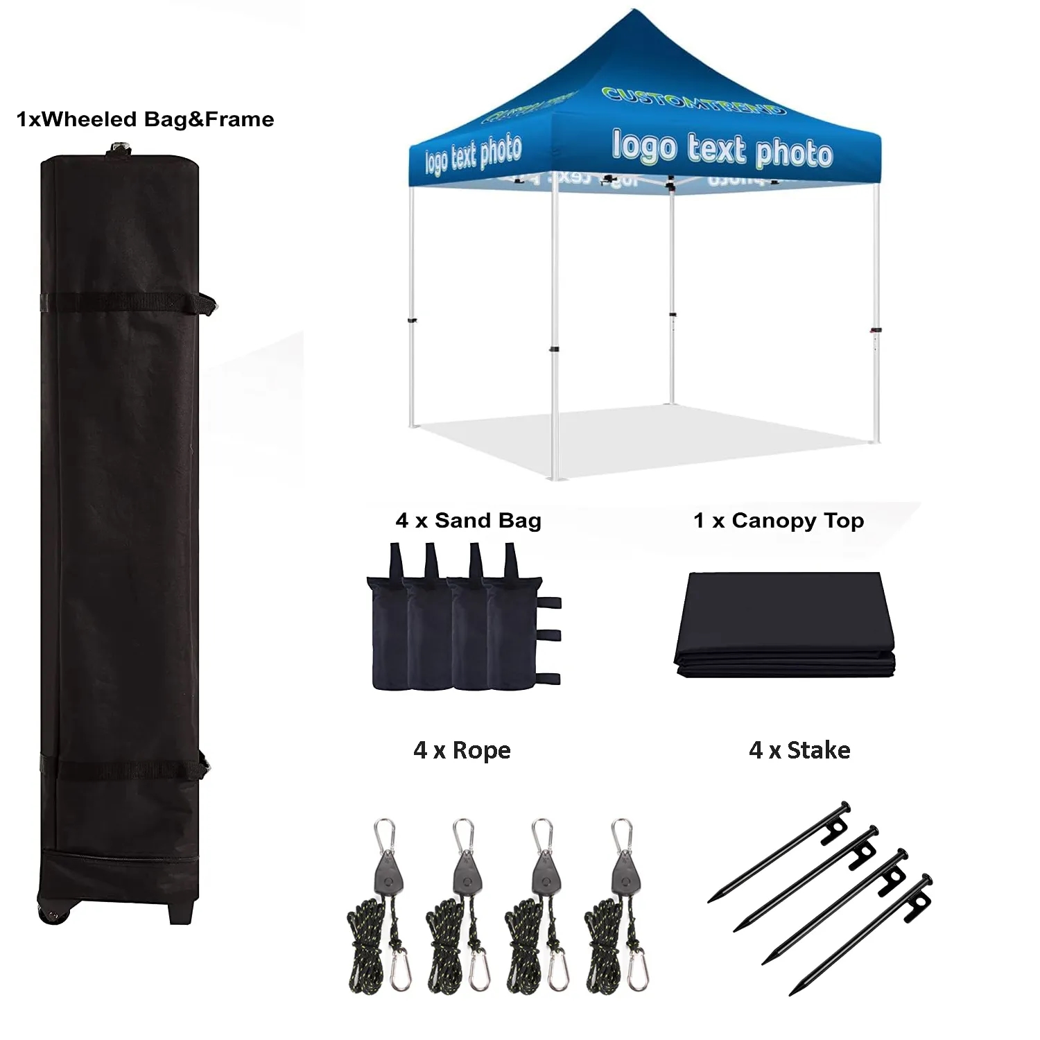 10' Heavy Duty Canopy Tent w/ Full Dye Sublimated 3
