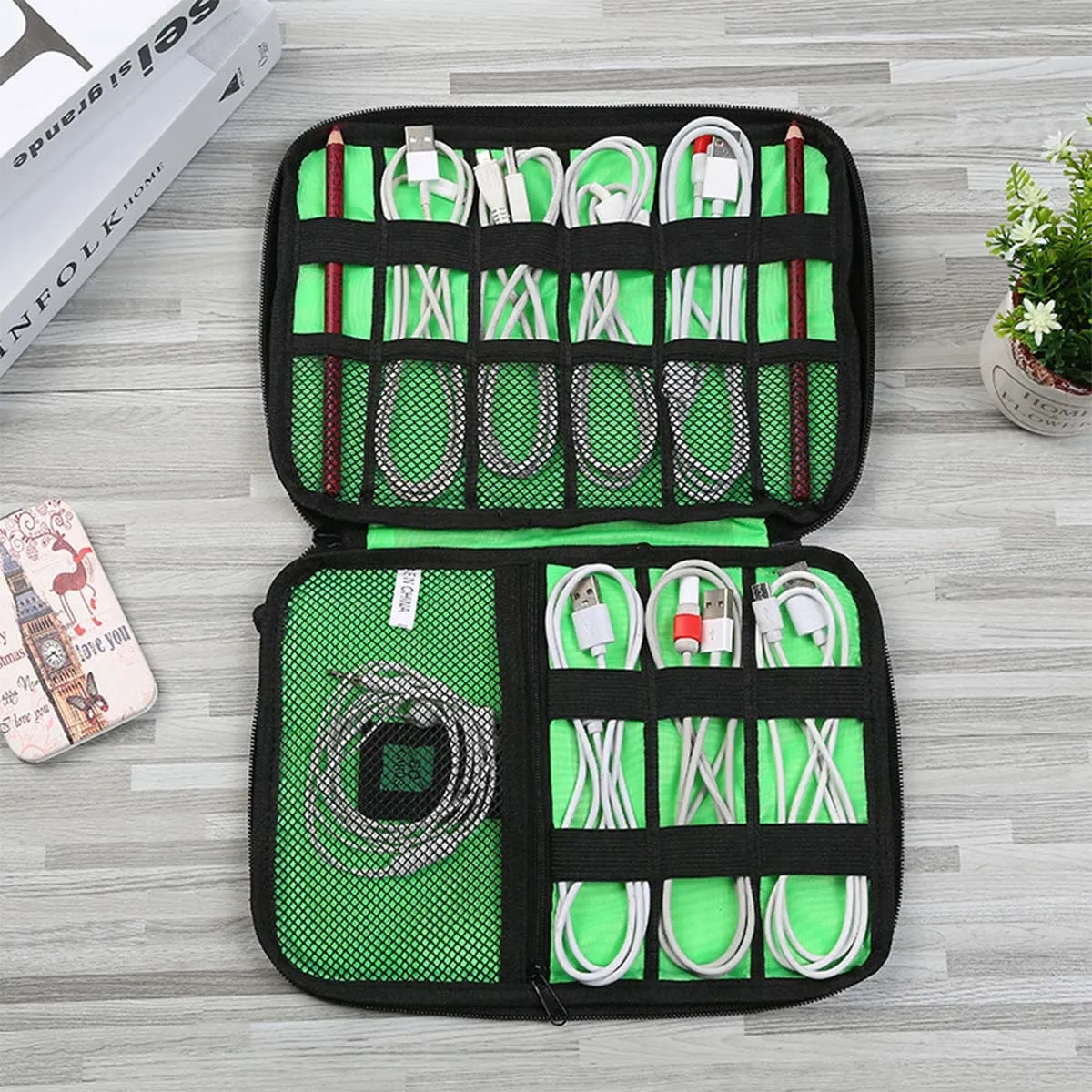 Custom Portable Reusable Travel Cable Organizer Bags Case 7