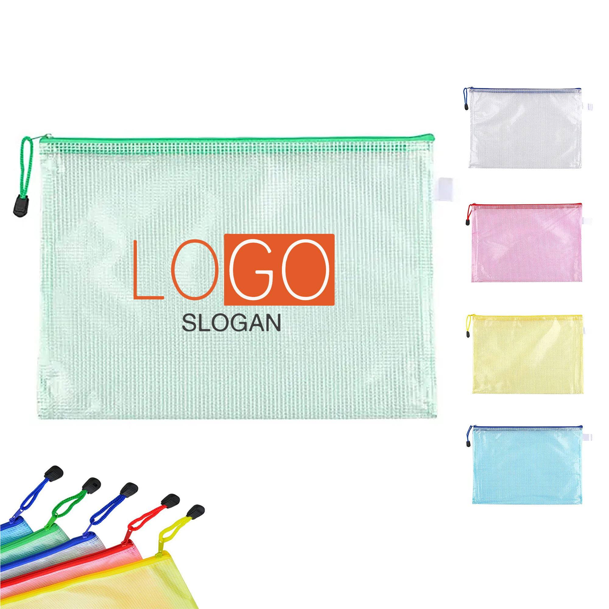 Waterproof Zipper Document Pouch Grid Bags A4 Size 3