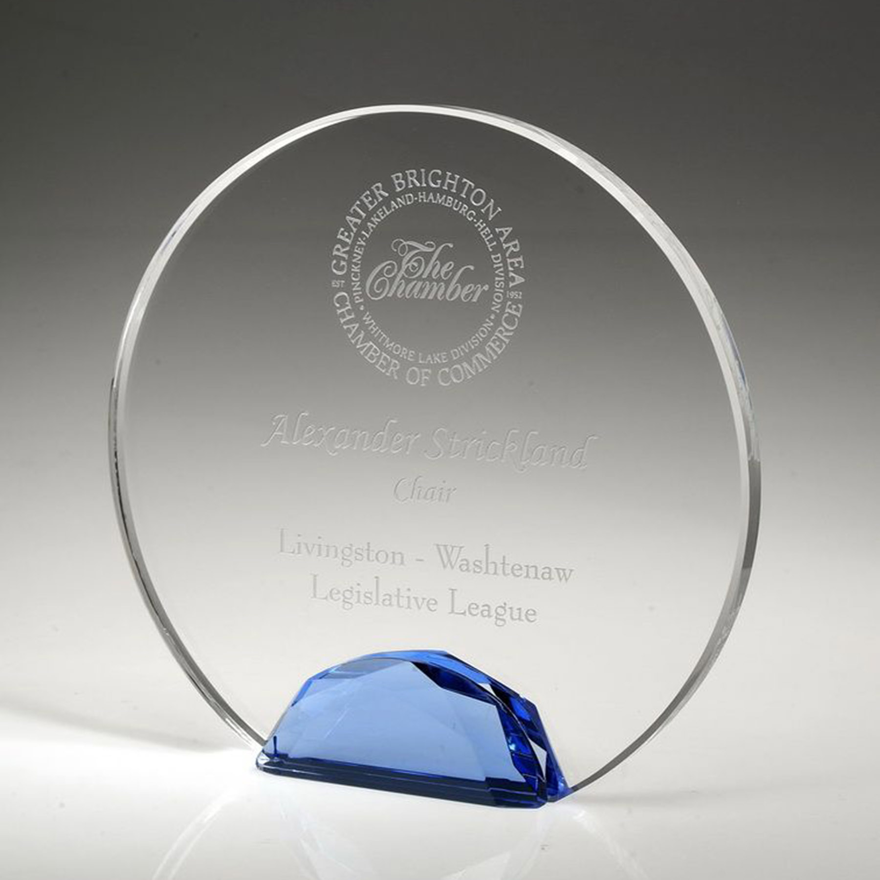 4 1/2" Jeweled Halo Crystal Award 3