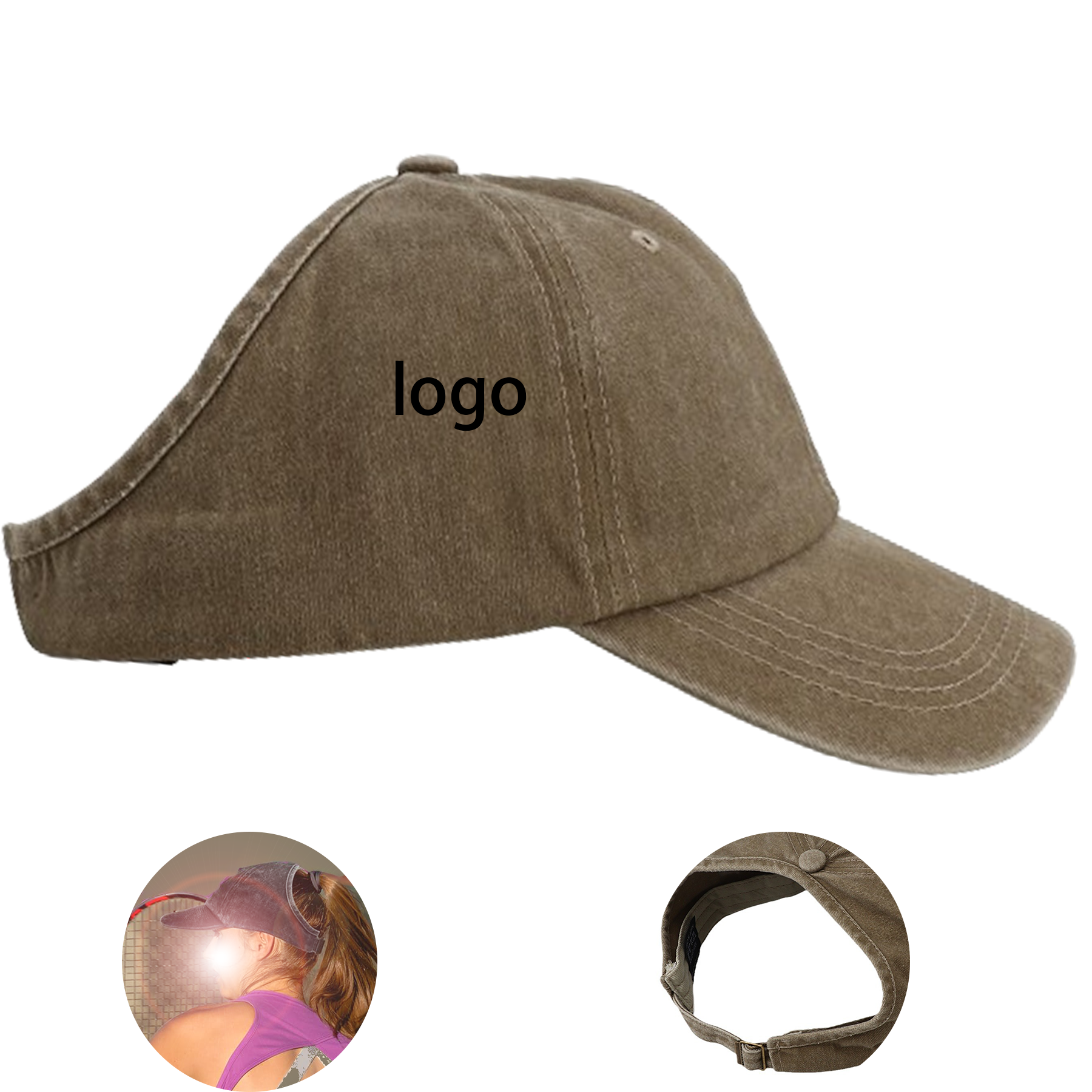 Vintage Baseball Hat with Open Back 3
