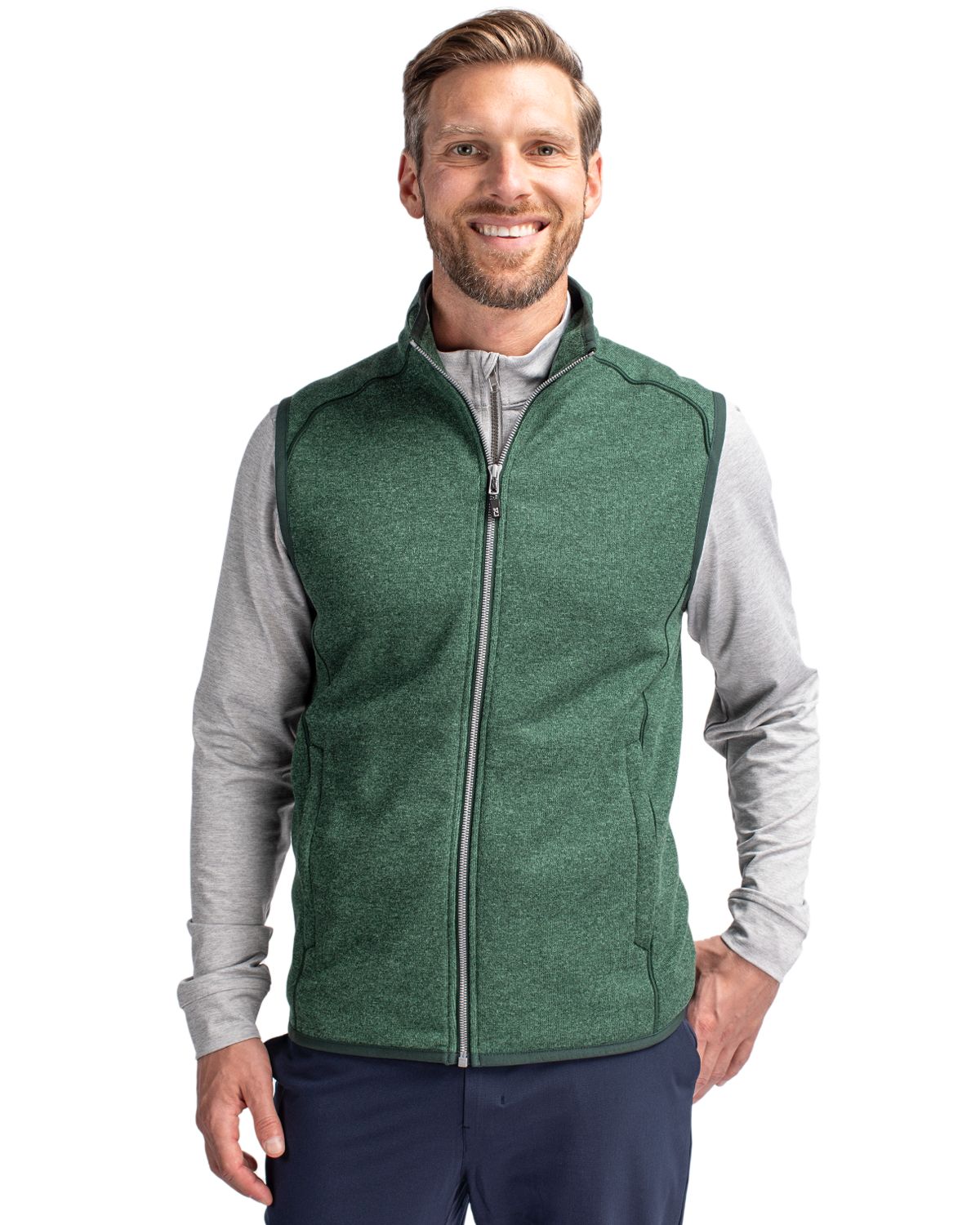 Cutter & Buck Mainsail Sweater-Knit Mens Full Zip Vest 2