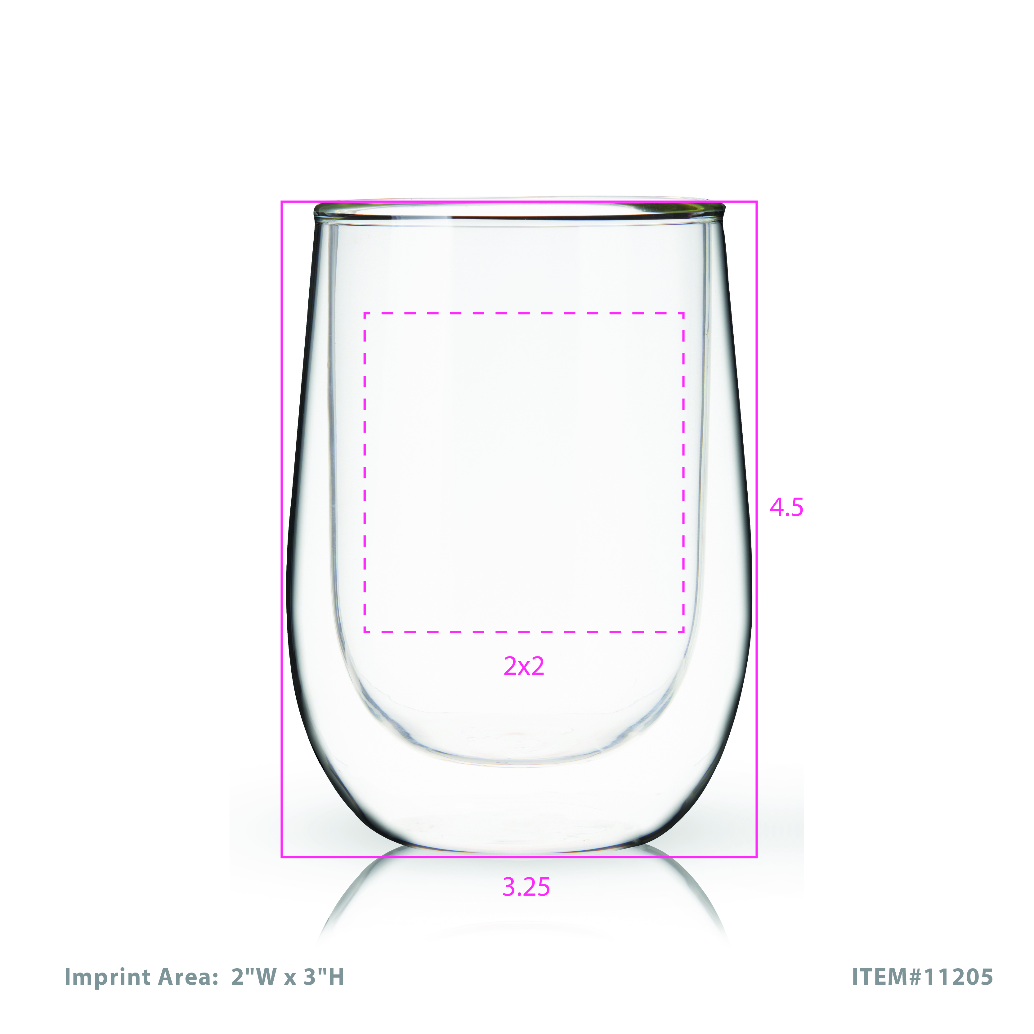 True® Double Walled Wine Glass, set of 2 9