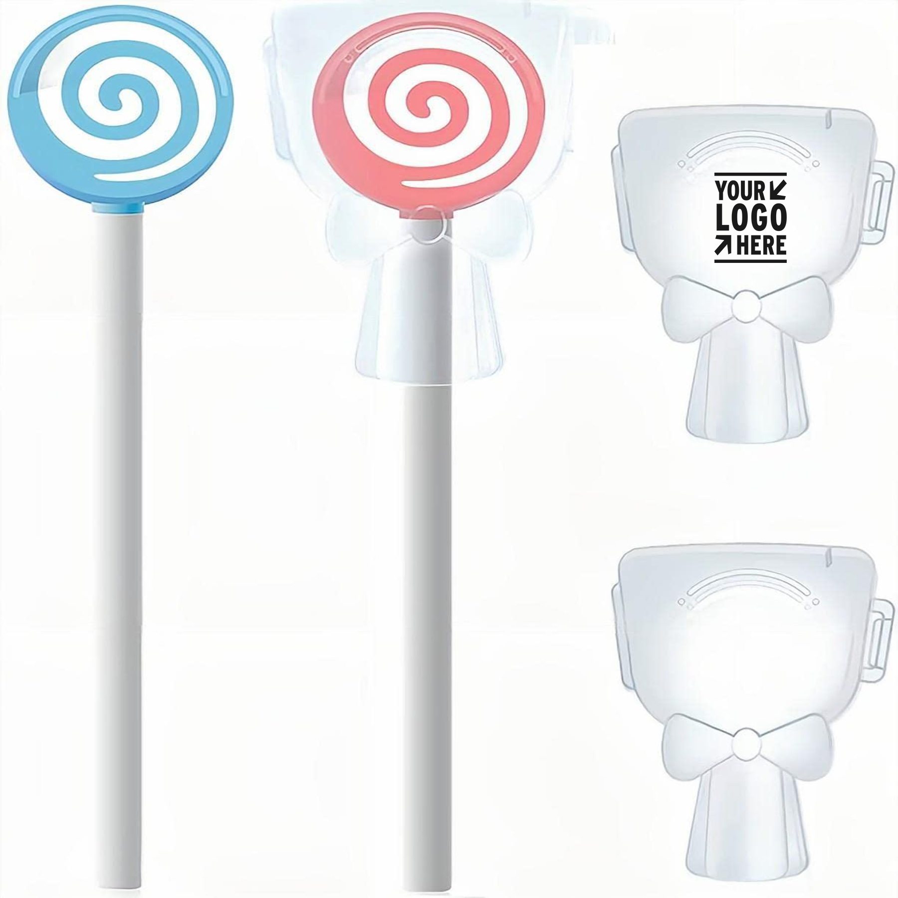Kids Lollipop Shape Soft Silicone Tongue Scraper Cleaner Brush Set with Smiley Cover 2