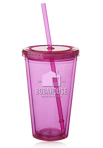 16 oz. Double Wall Acrylic Tumblers With Straws 32