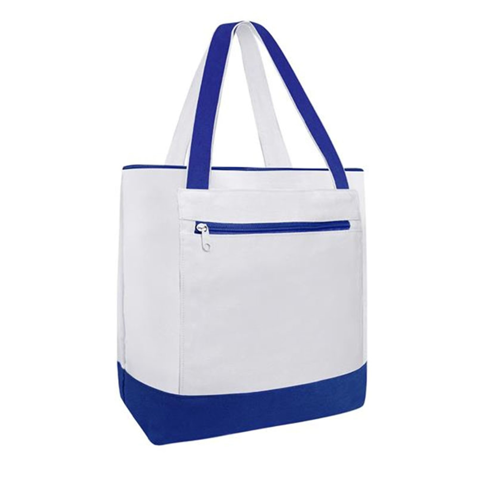 Zippered Canvas Tote Bag with Front Pocket 1