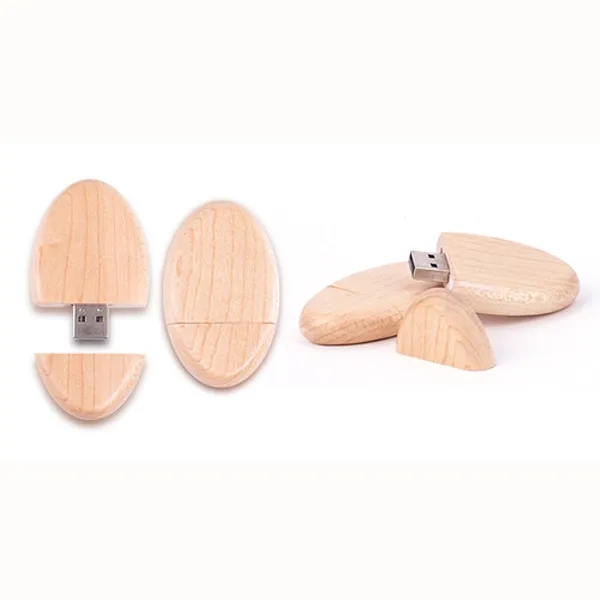 Egg Shape Wooden USB Flash Drive U Disk 4