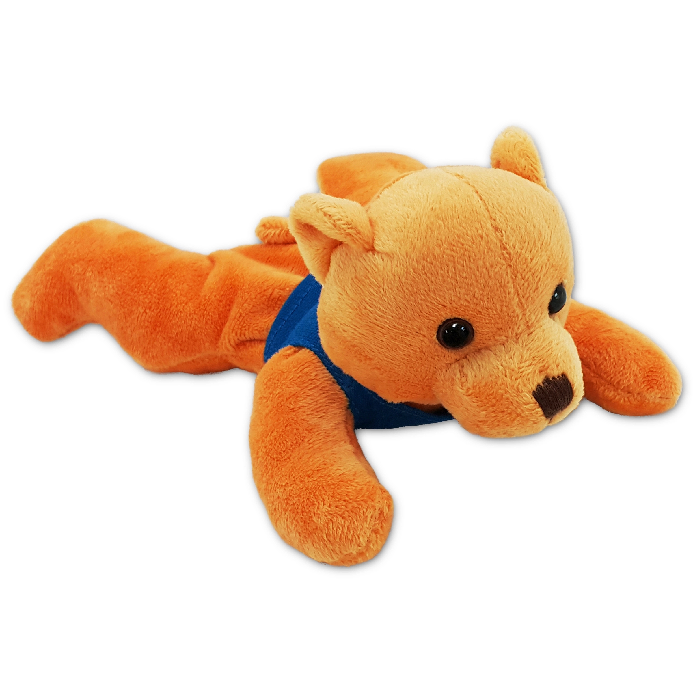 8" Laying Down Beanie Light Brown Bear 5