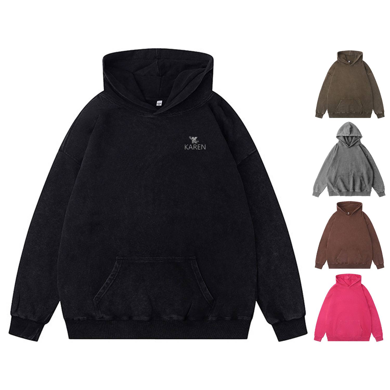 Cotton Casual Vintage Long Sleeve Hooded Sweatshirt, custom hoodie or sweatshirt with logo imprint 2