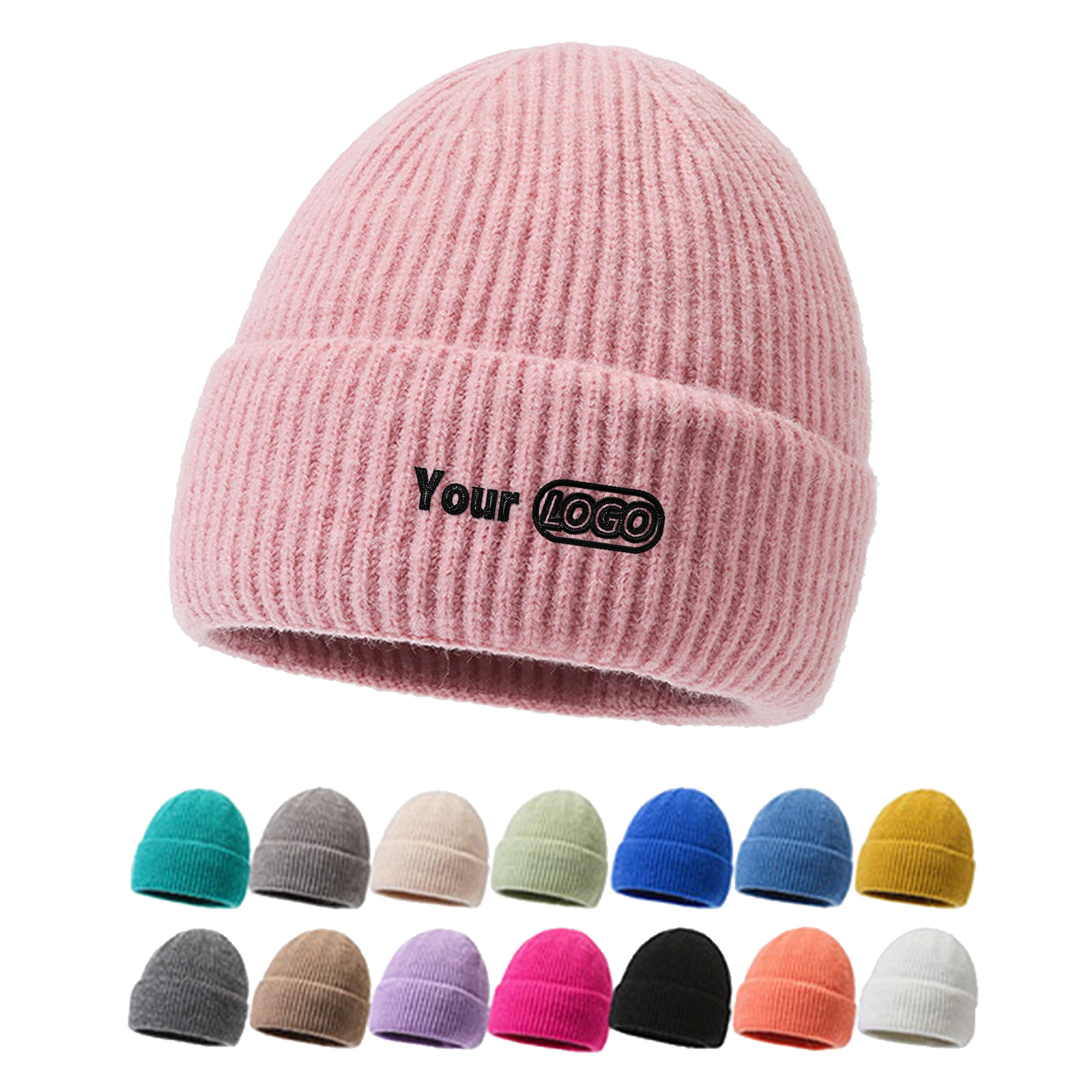 Personalized Winter Warm Solid Color Beanie 5