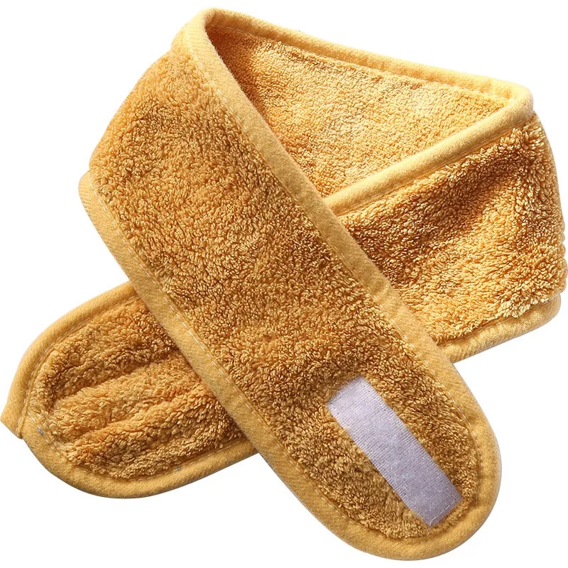 Soft Adjustable Face Wash Headband with Magic Tape Terry 3