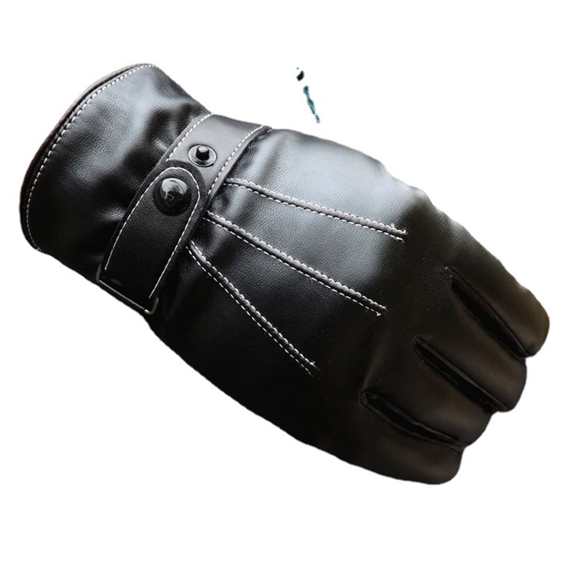 Woman Black Fashion Leather Gloves 3