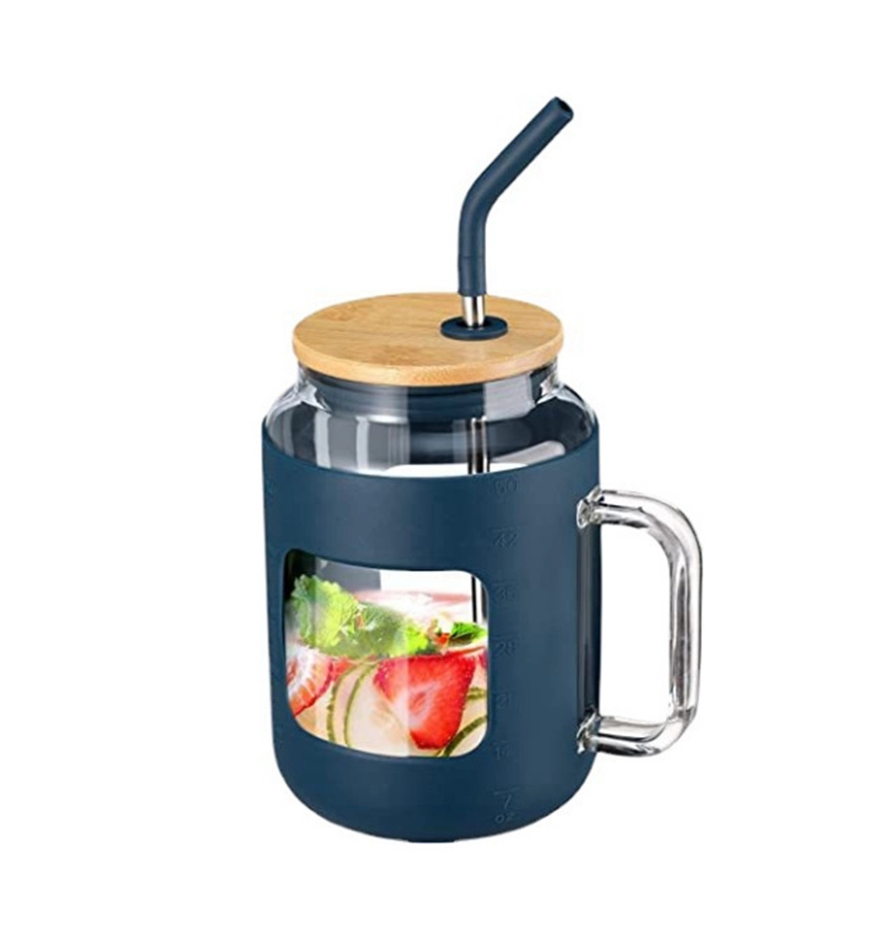 50 Oz. Glass Tumbler with Bamboo Lid and Straw 16