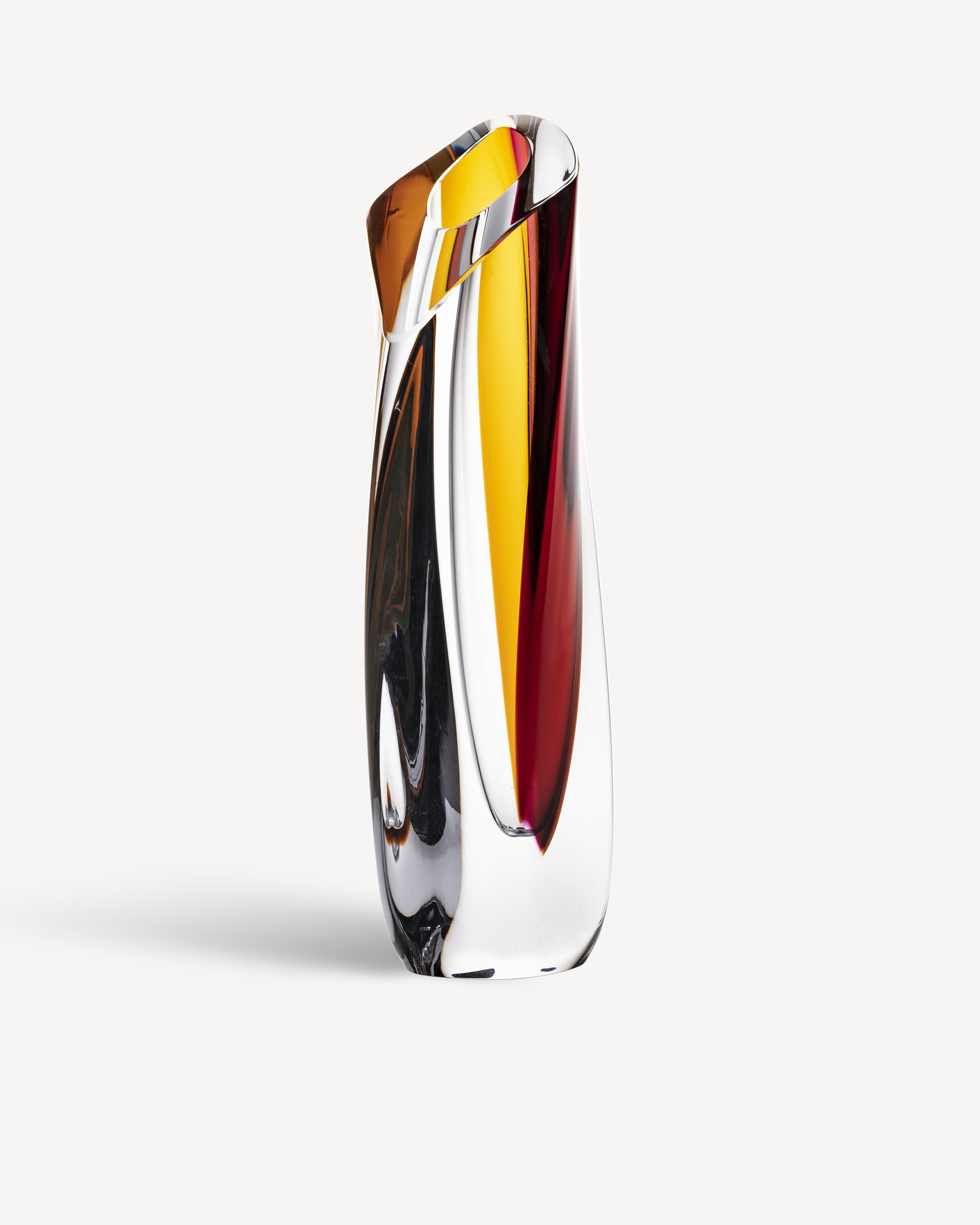 SARABAND VASE RED/AMBER 2