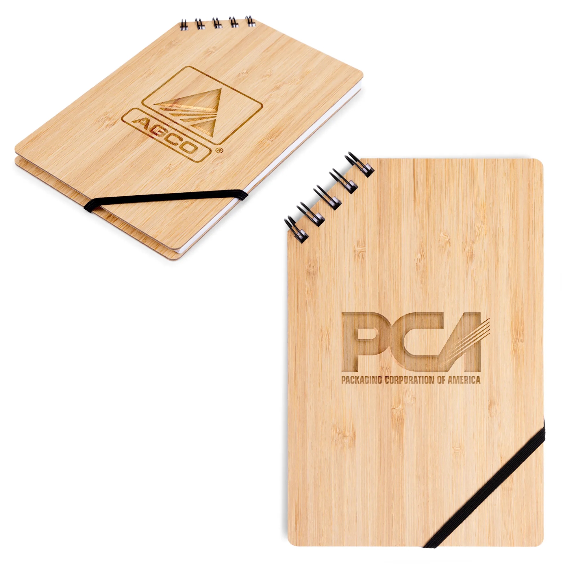 A5 Corner Spiral Bound Journal Book with Bamboo Cover 2