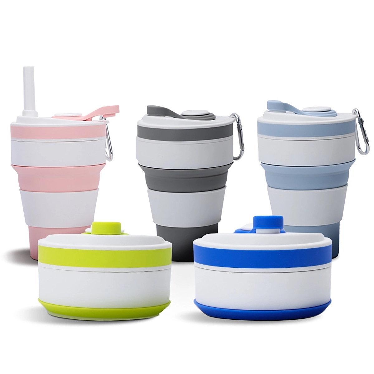 Collapsible Cup Silicone Folding Mug Sport Bottle With Lids 2