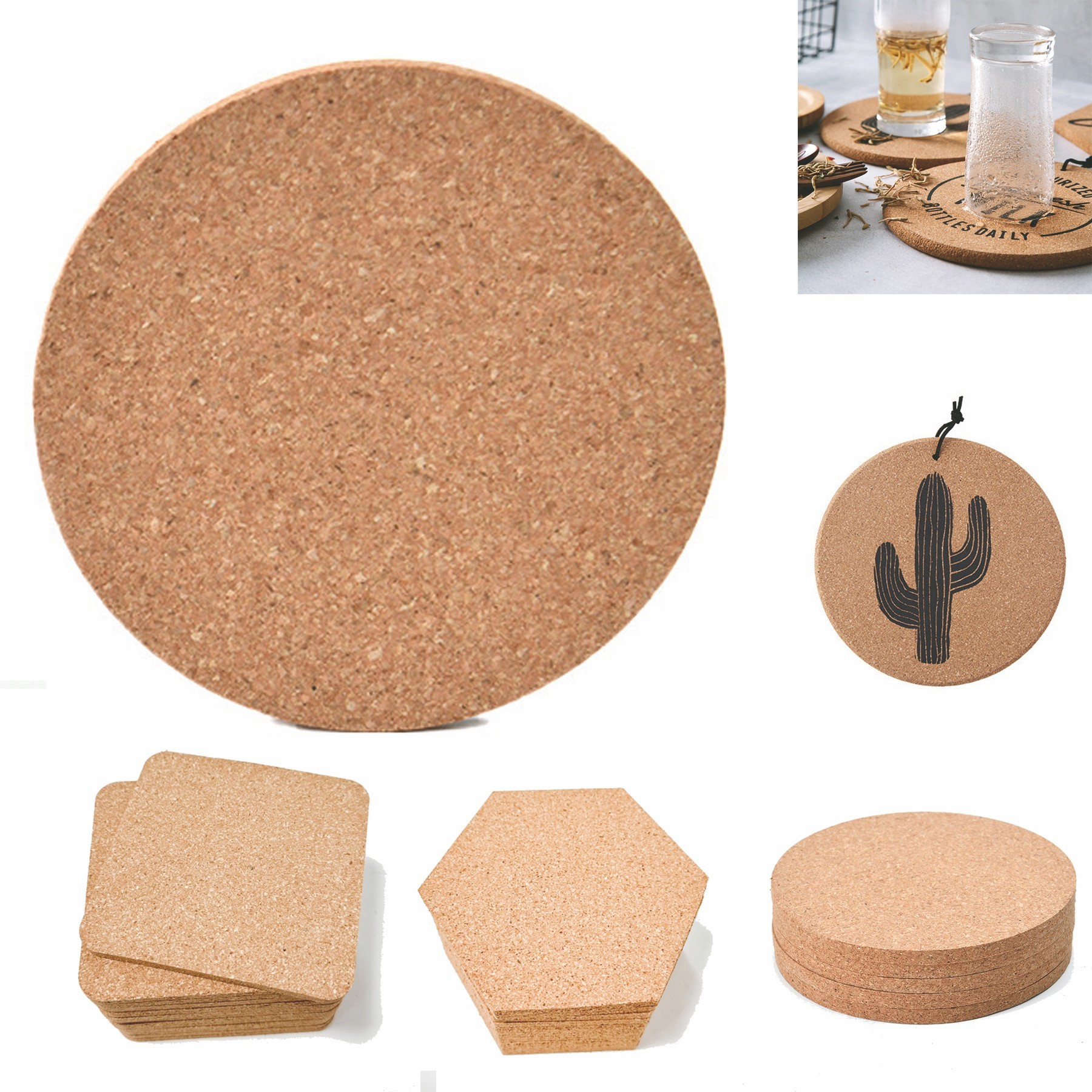 Round Cork Coaster 2