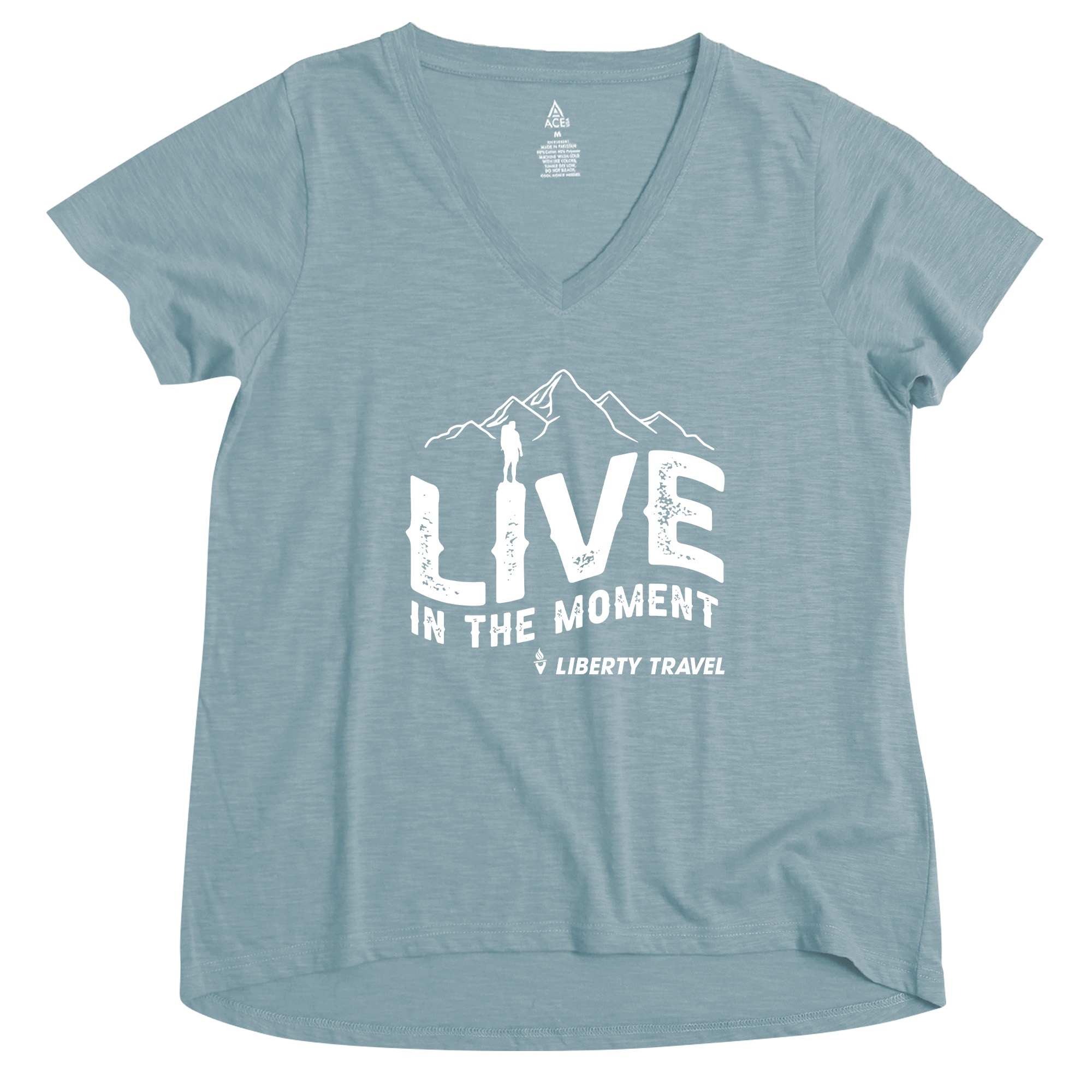 ACE Ladies' Slub A-Line V Neck T-Shirt 16