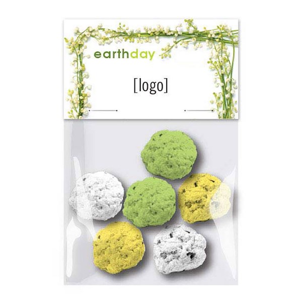 Earth Day Seed Paper Bomb, Cello 6 Pack 8