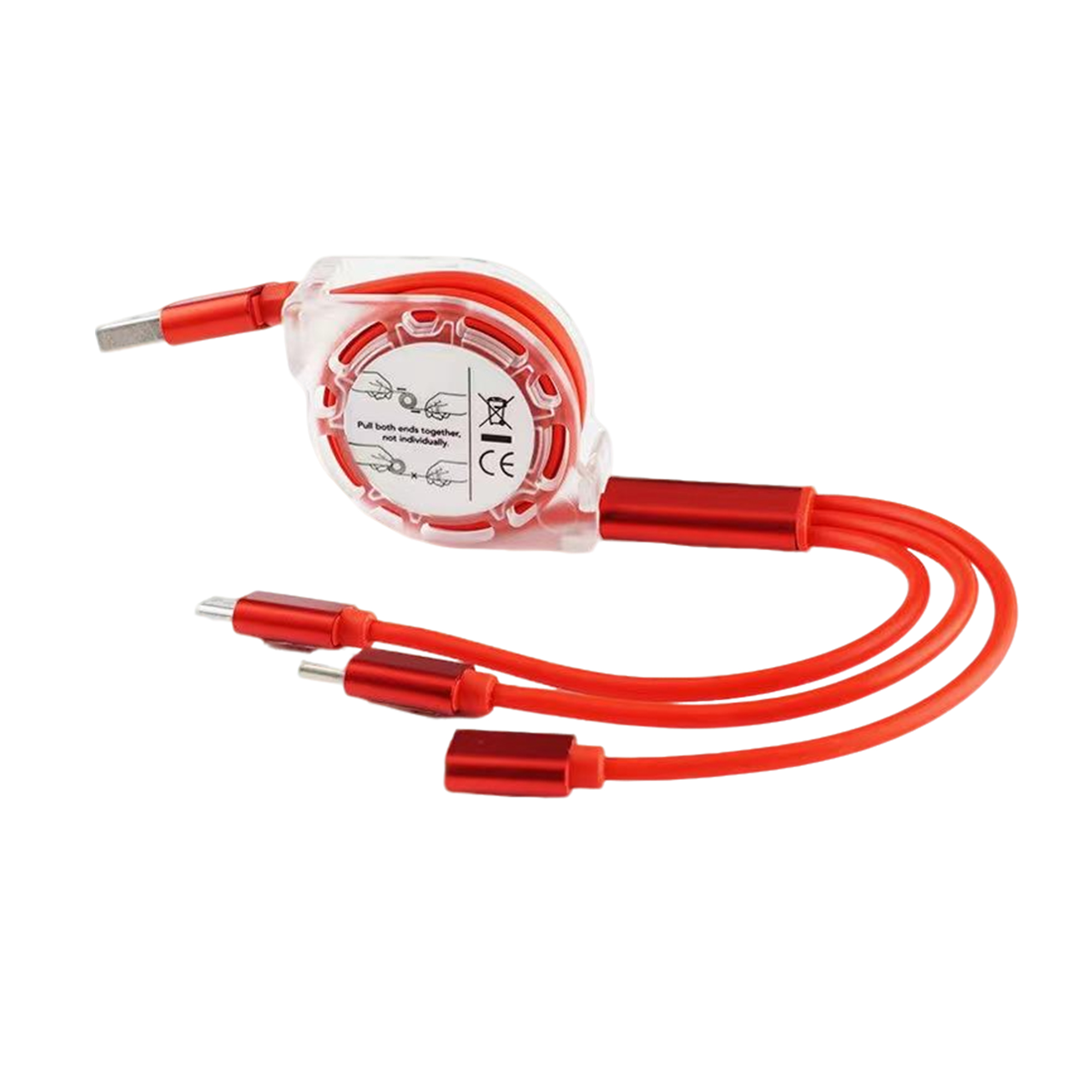 Three In One Retractable Charging Cable With Multiple Connectors 2