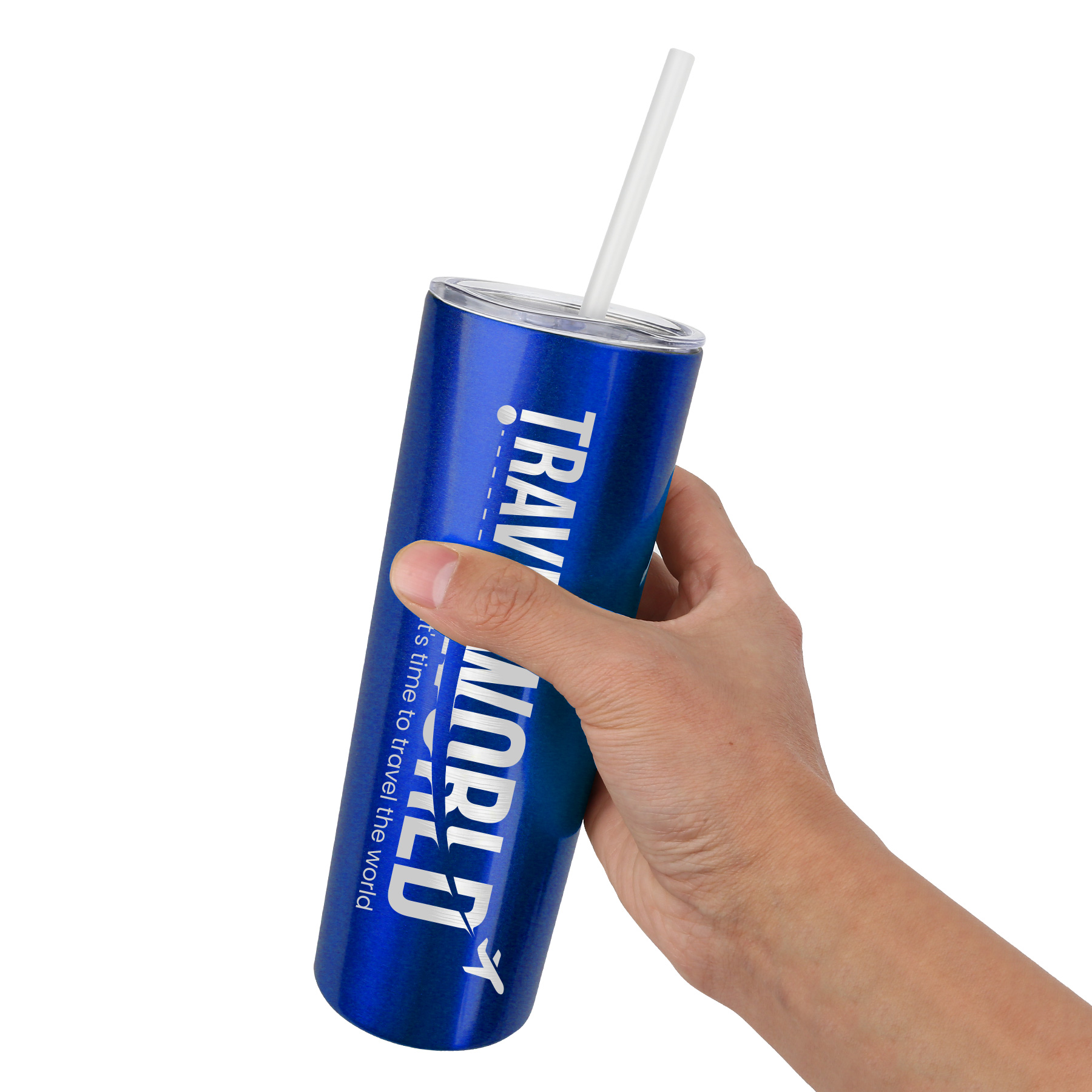 20 Oz Stainless Steel Skinny Tumbler w/ Slider Lid 4