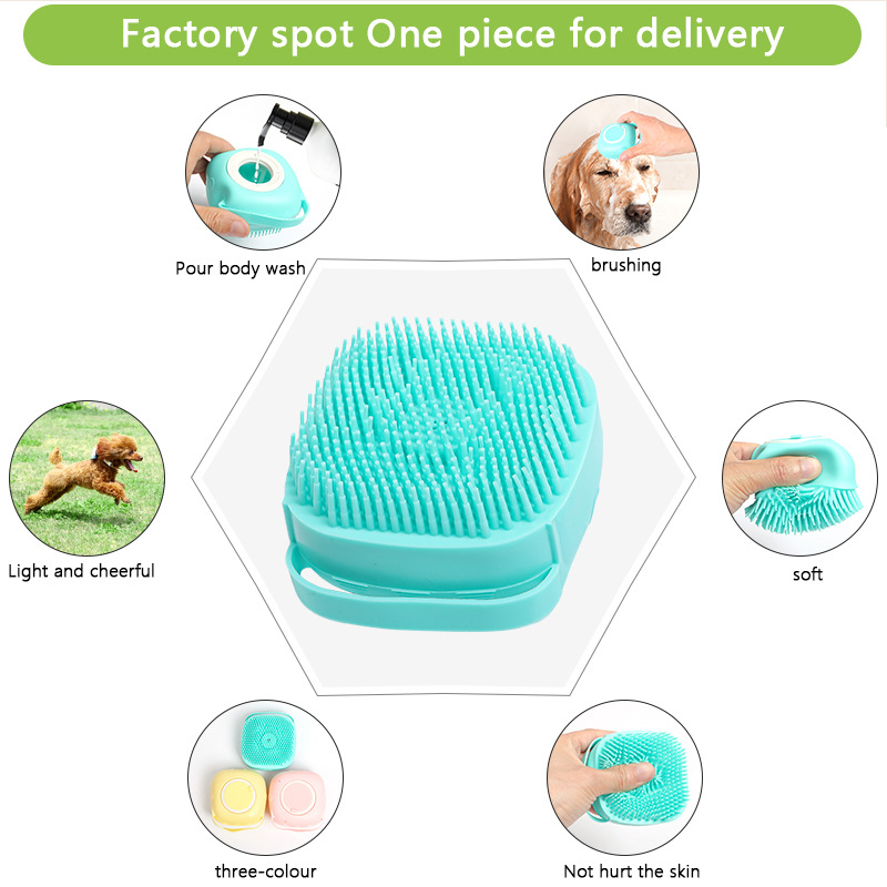 Dog Cat Silicone Bath Shower Brushes Pet Massage 6