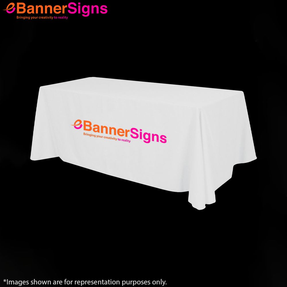 Premium White Table Covers (3-Sided Open Back) 3