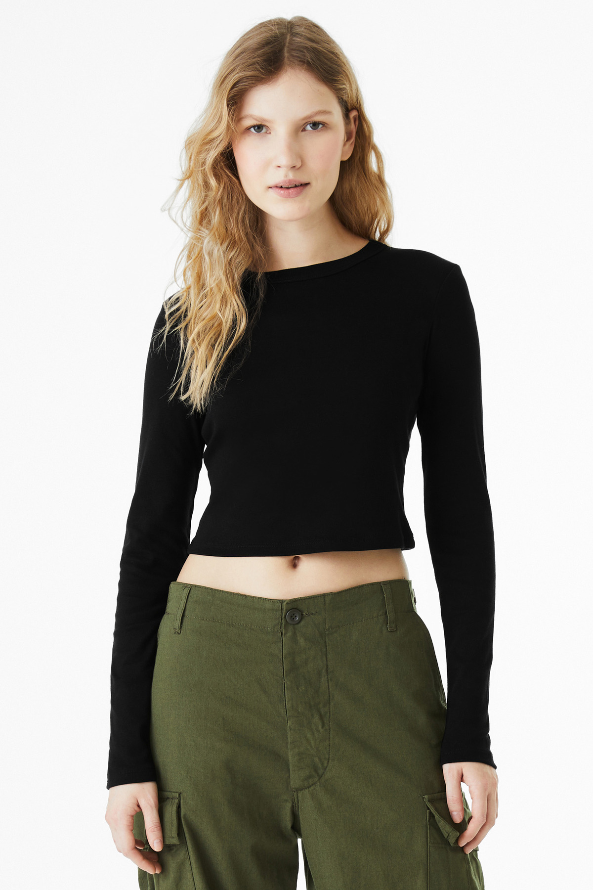 BELLA+CANVAS Women's Micro Rib Long Sleeve Baby Tee BC1501 29