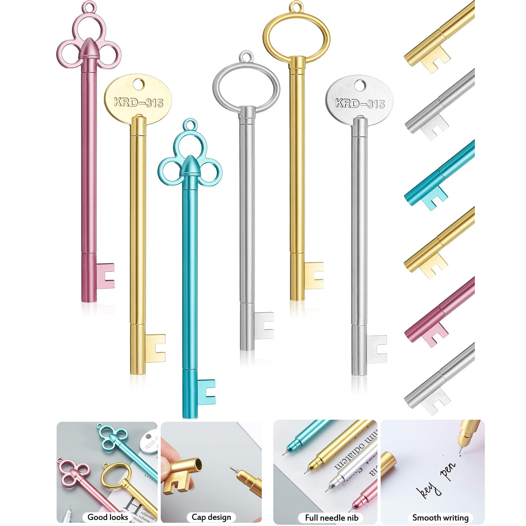 Key Shape Pen Vintage Key Gel Ink Pen
