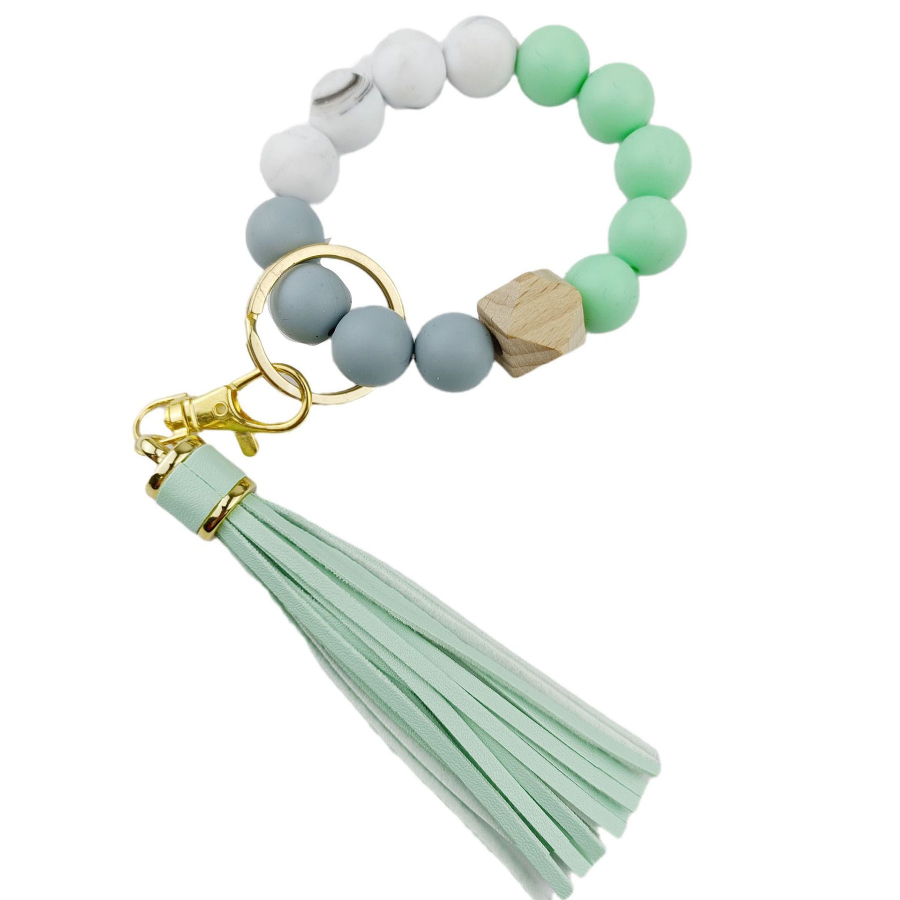 Silicone Bead Wristlet Keychain 7