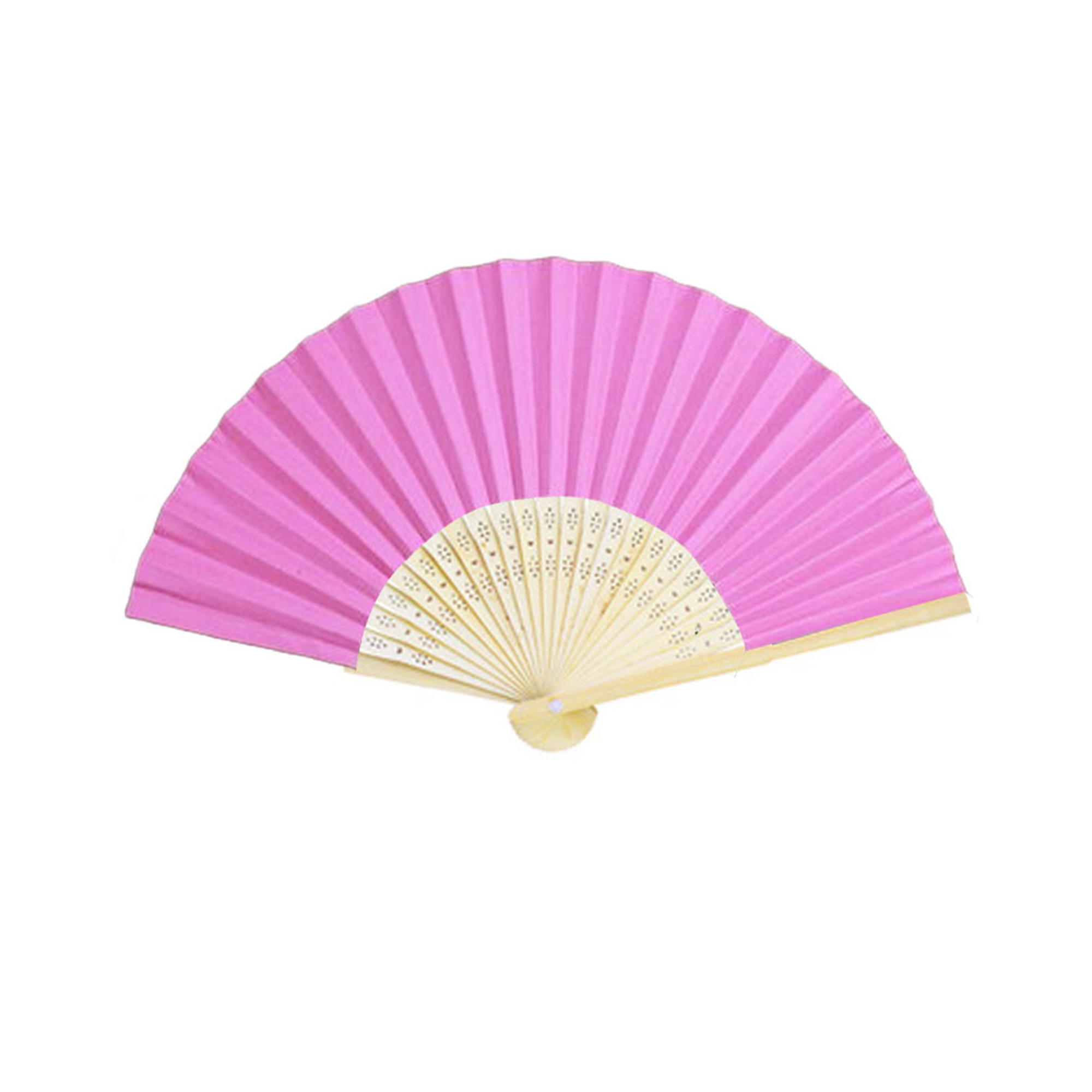 Bamboo Silk Folding Hand Fan 15" x 8" Full Color Surface 12