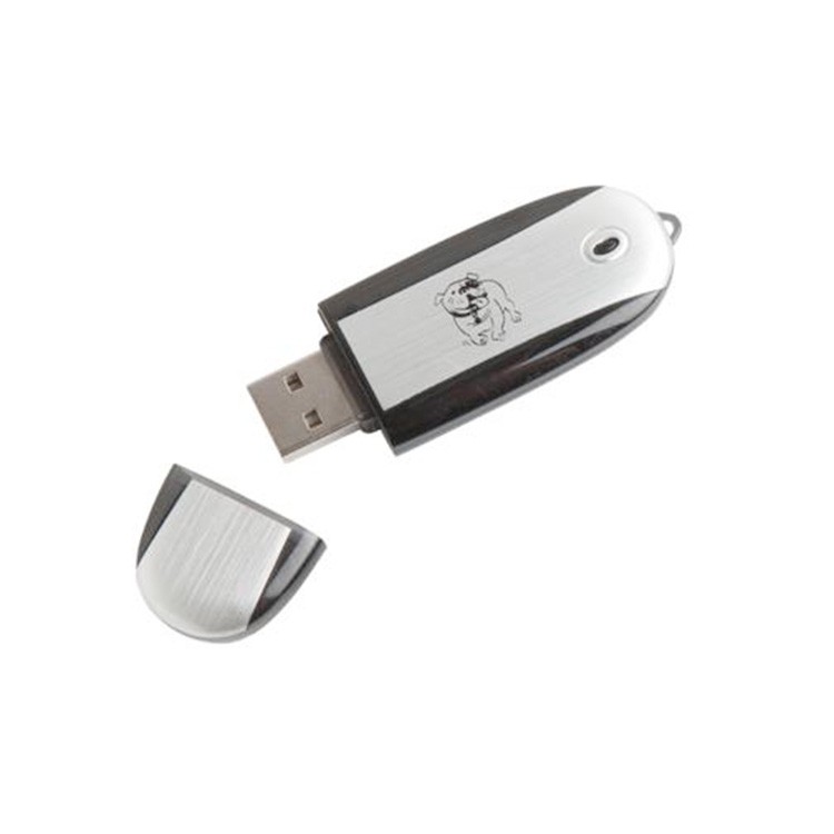 Oval USB flash drive keychain