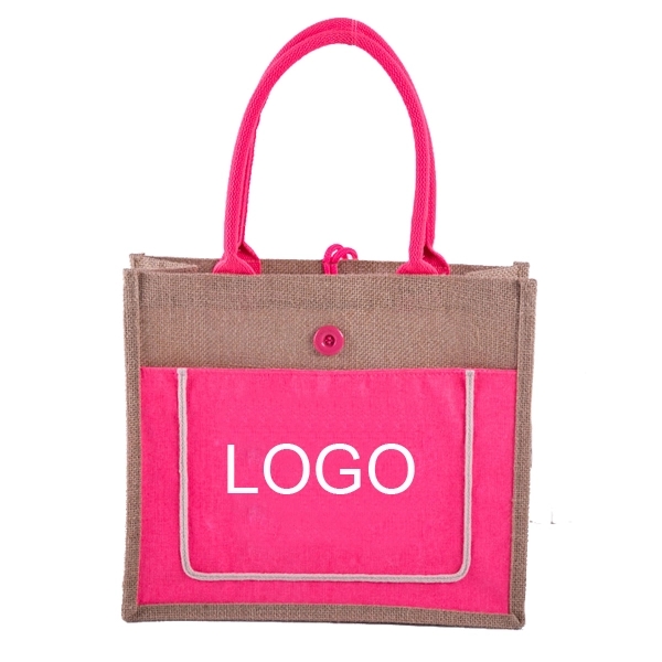 Natural Jute Tote Bag, custom tote bag with logo imprint 6