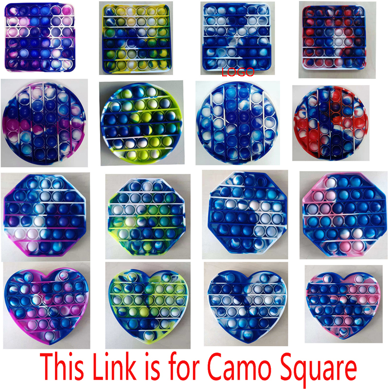 Camo Square Push Pop Bubble Stress Reliever Fidget Gobang Toy 3