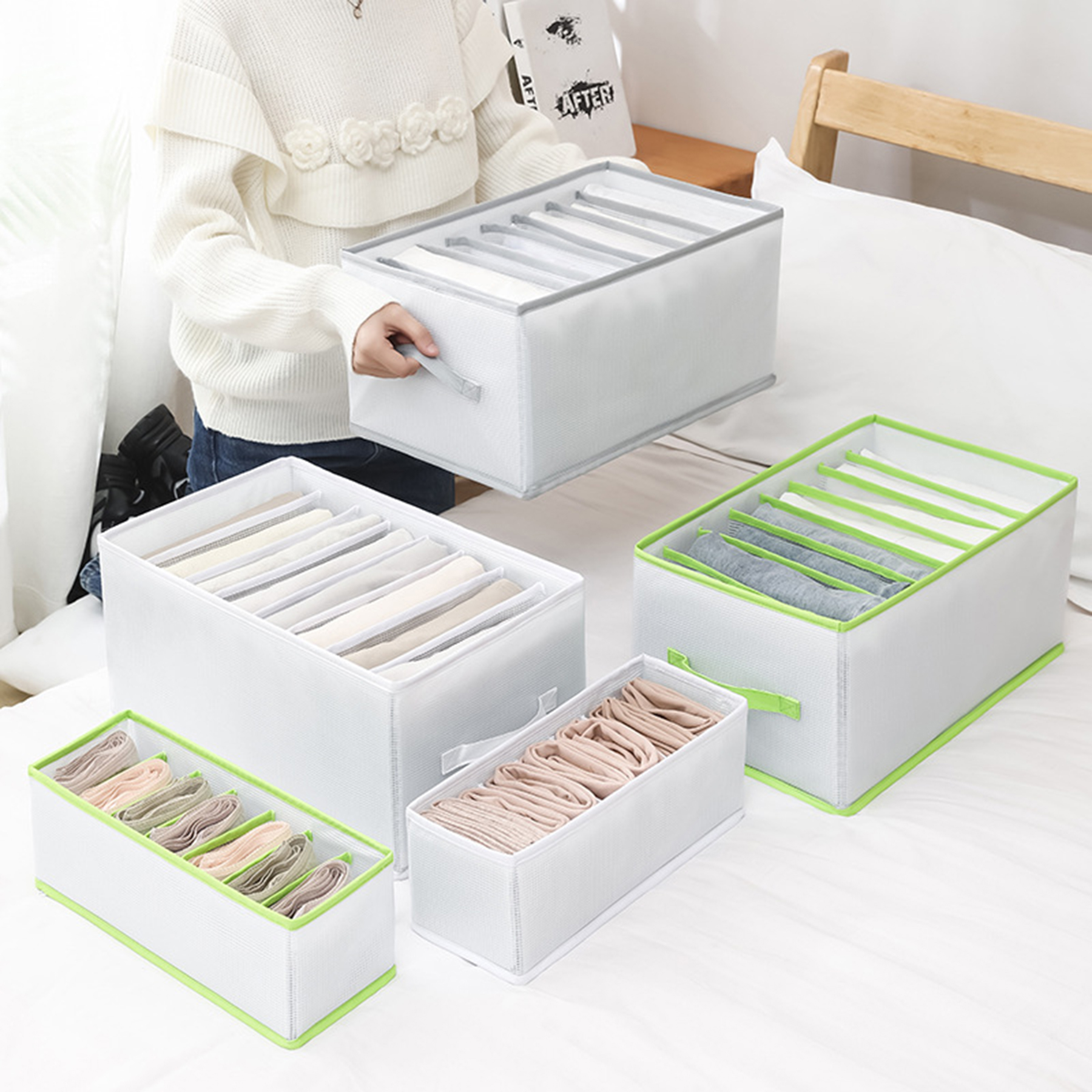 Clothes Organizer Portable Storage Baskets 2