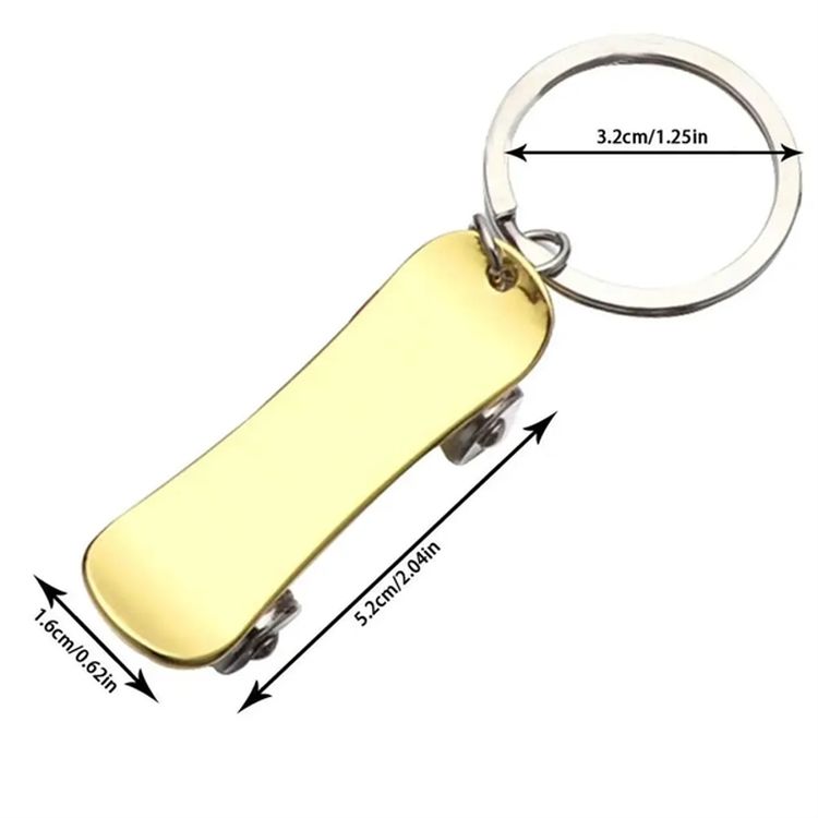 Small Stainless Steel Scooter & Skateboard Keychain 3